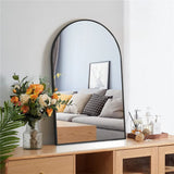 ArcLuxe Black Arch Mirror – Modern Metal Wall Mirror | Decorative Vanity & Entryway Accent