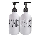 Veloura Matte Black Soap Dispenser Set – 500ml Refillable Pump Bottles for Kitchen & Bathroom | Modern Minimalist Countertop Storage