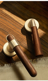 Ardenvale Walnut Door Handle Set – Quiet Interior Lock System | Vintage Wooden Lever Door Hardware