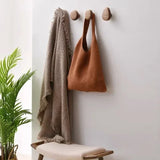 Scandinavian Pebble Wood Hooks – Minimalist No-Drill Coat & Door Hangers | Modern Home Organisation