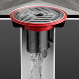 FlowGuard Anti-Odour Floor Drain Insert – Stainless Steel & Silicone Backflow Protector | Bathroom & Kitchen Drain Cover