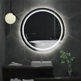 HaloÉclat Smart LED Mirror – 610 mm Round Anti-Fog Bathroom Mirror | Touch-Control Ambient Lighting