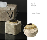 Valdore Emperador Marble Bathroom Accessories Set – 7-Piece Natural Stone Luxury Collection | Spa-Inspired Bathroom Décor