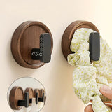 Noiréa Walnut Wall Hook – Drill-Free Wooden Coat & Key Hook | Modern Minimalist Home Organiser