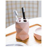 NordicSerenity Ceramic Bathroom Accessory Set – 4-Piece Scandinavian Countertop Collection | Minimalist Bathroom Décor