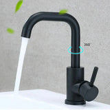 OnyxFlow Swivel Basin Mixer – Black Nickel Bathroom Faucet | 360° Stainless Steel Sink Tap