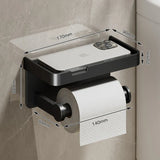 LoftEdge Toilet Roll Holder with Shelf – Aluminium Wall-Mounted Bathroom Organiser | Modern Space-Saving Storage