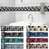 Miravelle Mosaic Trim Panels – Waterproof Peel & Stick Wall Décor | Flexible Kitchen & Bathroom Backsplash Strips