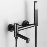 HydroLuxe Bath Mixer Set – Wall-Mounted Bathtub Faucet with Hand Shower | Stainless Steel Hot & Cold Tap System