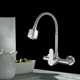 FlexiArc Wall Kitchen Mixer Tap – Stainless Steel 360° Swivel Faucet | Flexible Hot & Cold Sink Tap