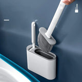 FlexiClean Silicone Toilet Brush Set – Flat Head, Flexible & Hygienic Wall-Mount Bathroom Cleaner