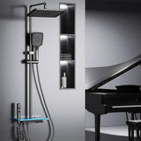 LumiTherm Spa Shower System – LED Temperature Display Rainfall Shower | Adjustable Stainless Steel Bathroom Set