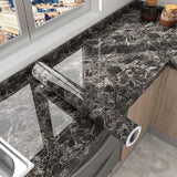 CarraraGlow Adhesive Marble Wrap – Waterproof PVC Surface Film | Luxury Peel & Stick Interior Covering