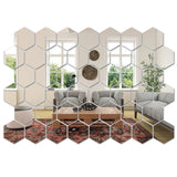 HexaShine 45-Piece Mirror Wall Sticker Set – DIY Acrylic Hexagon Wall Décor for Modern Interiors