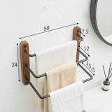 TwinStand Double Towel Stand – Freestanding Metal Countertop Holder | Compact Modern Bathroom Storage