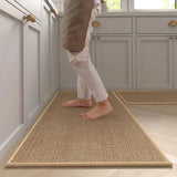 TerraWeave Kitchen Runner Rug – Washable Non-Slip Floor Runner | Faux Sisal Modern Design