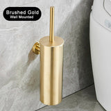 NoirEdge Wall-Mounted Toilet Brush Set – Matte Black Stainless Steel Cleaner Holder | Modern Hygienic Bathroom Accessory