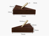 Aurivane Geometric Wall Hook – Solid Wood & Brass Hanging Hook | Modern Minimalist Key & Coat Holder