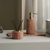 Aurello Red Travertine Bathroom Accessories Collection – Natural Stone Spa Luxury | Vintage Bathroom Décor
