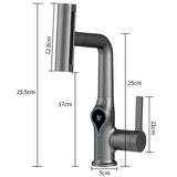AquaSense Waterfall Basin Mixer – Digital Temperature Display Bathroom Faucet | Adjustable Luxury Sink Tap