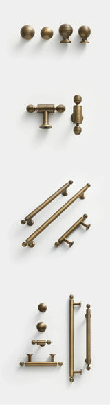 Kensington Forge Brass T-Bar Handle – Antique American Cabinet Pull | Solid Brass Luxury Furniture Hardware