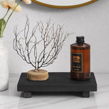 RustiTray Decorative Wooden Tray Stand – Rustic Farmhouse Organizer for Bathroom, Kitchen & Vanity