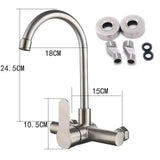 FlexiArc Wall Kitchen Mixer Tap – Stainless Steel 360° Swivel Faucet | Flexible Hot & Cold Sink Tap