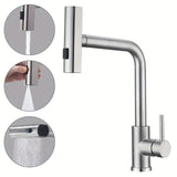 NoirSpray Pull-Down Kitchen Tap – Gunmetal Stainless Steel Mixer Faucet | 6-Function Spray & 360° Swivel