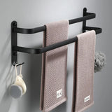 SlateBar Matte Black Towel Rail – Aluminium Wall-Mounted Holder | Modern Space-Saving Bathroom Storage