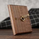 Maison Voltier Walnut Toggle Switch – Vintage Brass Wall Switch with USB Option | Luxury Retro Electrical Hardware