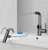 AquaLuxe SmartCascade Basin Mixer – Digital Waterfall Bathroom Faucet | Adjustable LED Temperature Sink Tap