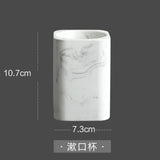 MarbleLuxe 4-Piece Bathroom Accessory Collection – Resin Marble Effect Countertop Set | Luxury Bathroom Organisation