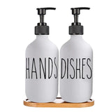 Veloura Matte Black Soap Dispenser Set – 500ml Refillable Pump Bottles for Kitchen & Bathroom | Modern Minimalist Countertop Storage