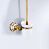 HeritageLuxe Antique Brass Bathroom Hardware Set – Vintage Brass & Ceramic Wall-Mounted Bathroom Accessories Collection