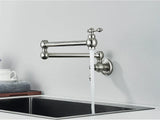AurumFlex Wall Kitchen Tap – Brushed Gold Swivel Faucet | Premium Space-Saving Cold Water Mixer