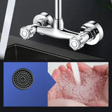 SteelCore Wall Kitchen Mixer – Dual Handle Stainless Steel Faucet | 360° Swivel Sink Tap