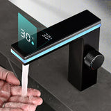 LuxuFlow SmartSense LED Digital Bathroom Faucet – Solid Brass Single-Handle Sink Mixer with Real-Time Temperature Display