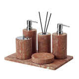 Aurello Red Travertine Bathroom Accessories Collection – Natural Stone Spa Luxury | Vintage Bathroom Décor