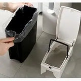Nuvessa Slim Bathroom Bin – Ultra-Narrow Waste Basket with Lid | Modern Space-Saving Rubbish Bin