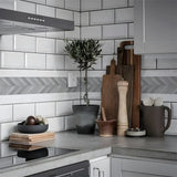 Miravelle Mosaic Trim Panels – Waterproof Peel & Stick Wall Décor | Flexible Kitchen & Bathroom Backsplash Strips