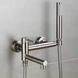 HydroLuxe Bath Mixer Set – Wall-Mounted Bathtub Faucet with Hand Shower | Stainless Steel Hot & Cold Tap System