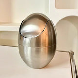 Aurelium Mini Waste Bin – Stainless Steel Swing-Top Desk Bin | Compact Luxury Bathroom & Office Trash Can