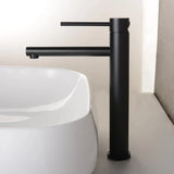 Roséline Tower Basin Mixer Tap – Brushed Rose Gold Bathroom Faucet | Tall Single Lever Vessel Sink Tap