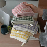 Maison Échelon Houndstooth Cotton Face Towel – Luxury Jacquard Hand Towel | Soft Vintage Bathroom Linen