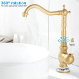 Beaumont Vintage Brass Wall Mixer Tap – Swivel Kitchen & Bathroom Faucet | Solid Brass Hot & Cold Control
