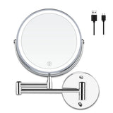AuraVue LuxeBeam LED Vanity Mirror – Rechargeable Wall-Mounted Makeup Mirror with 1X/10X Magnification & Adjustable Lighting