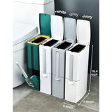 Nuvessa Slim Bathroom Bin – Ultra-Narrow Waste Basket with Lid | Modern Space-Saving Rubbish Bin