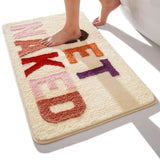 Velveté “Get Naked” Bath Rug – Luxury Microfibre Shaggy Bathroom Mat | Non-Slip Modern Bathroom Décor
