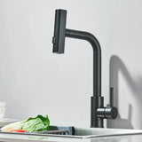 NoirSpray Pull-Down Kitchen Tap – Gunmetal Stainless Steel Mixer Faucet | 6-Function Spray & 360° Swivel