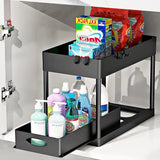 FlexiStore Under-Sink Organiser – Pull-Out Cabinet Storage Rack | Multi-Level Kitchen & Bathroom Drawer System